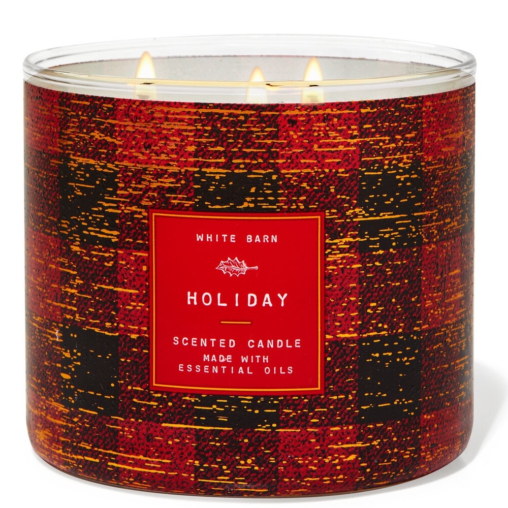 Bath and body works white barn holiday candle